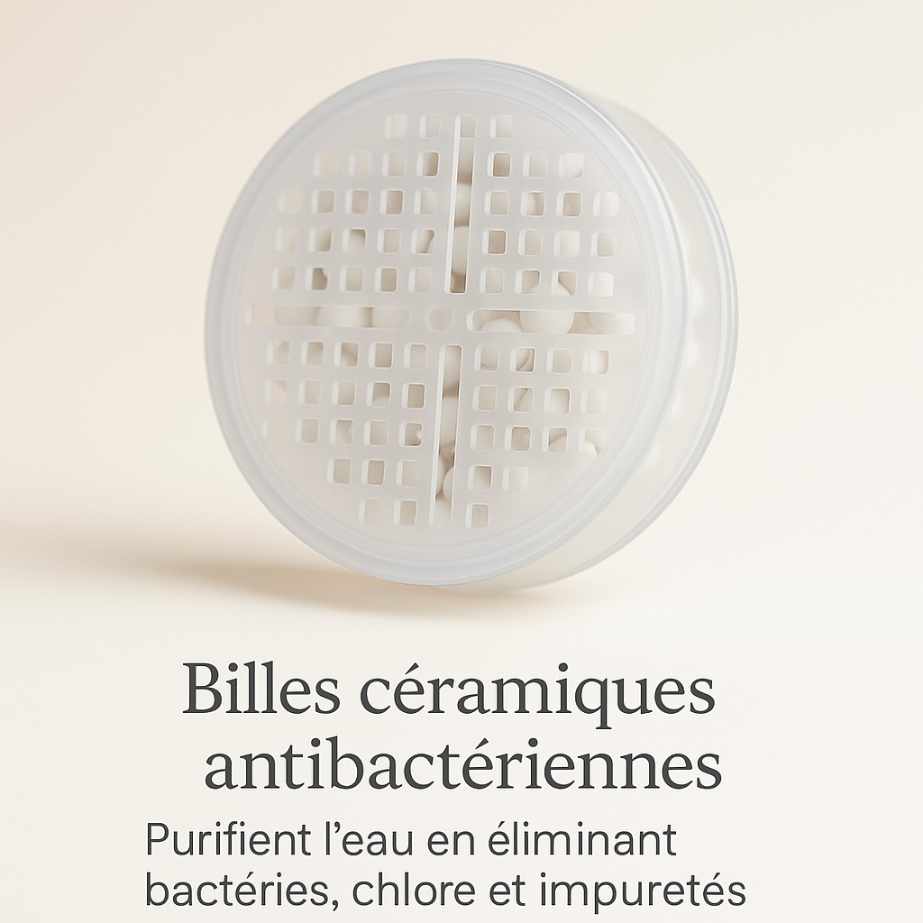Perles Céramique & Shungite – Filtre Pommeau Douche